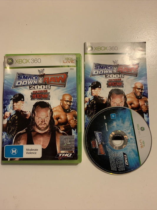 SmackDown Vs Raw 2008 - Microsoft Xbox 360 Game With Manual PAL