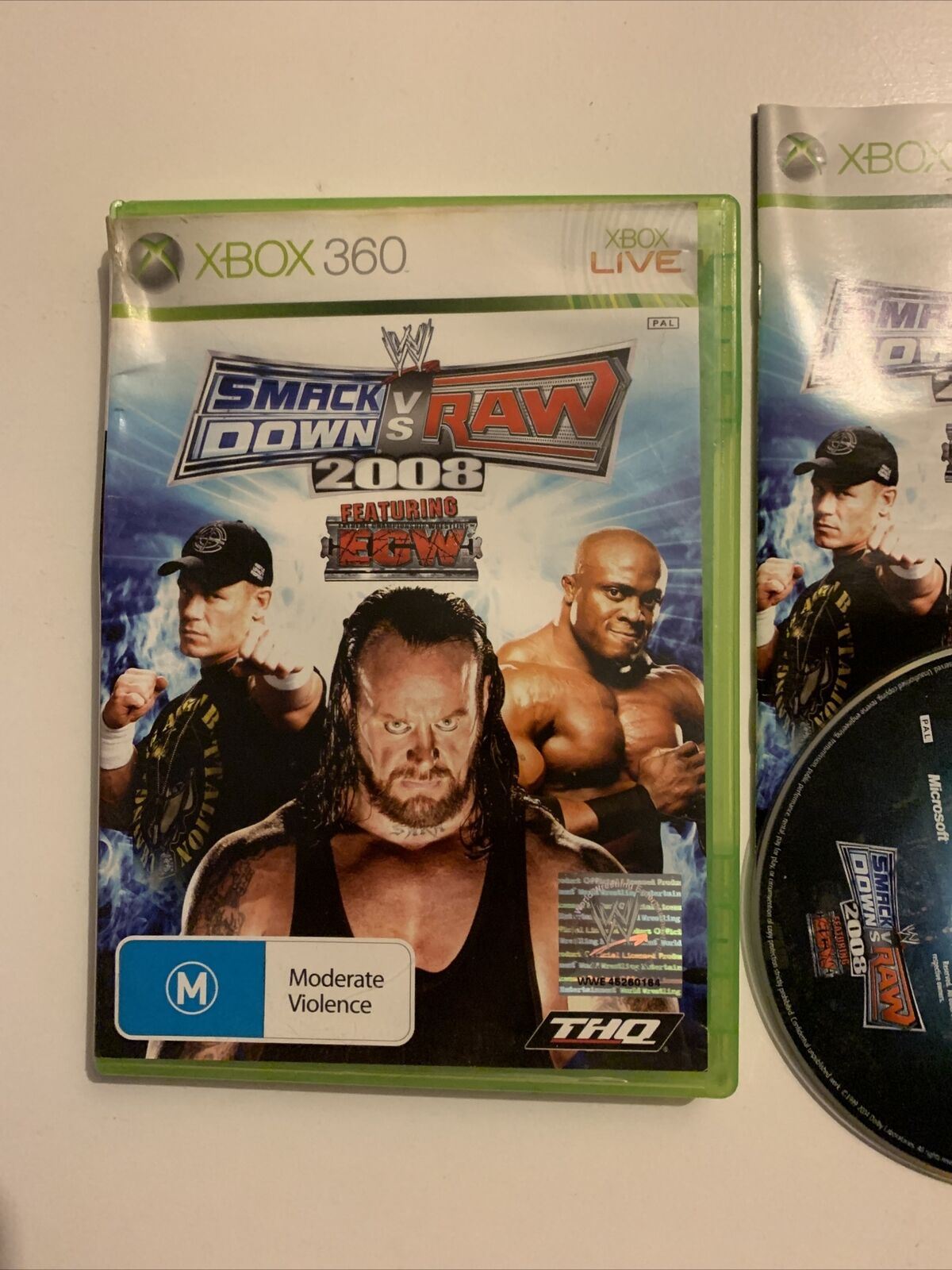 SmackDown Vs Raw 2008 - Microsoft Xbox 360 Game With Manual PAL