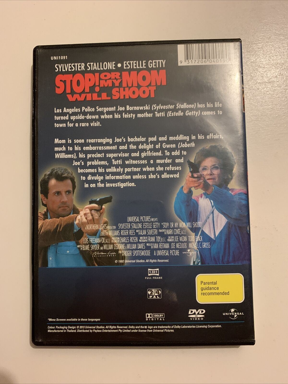 Stop! Or My Mom Will Shoot (DVD, 1992) Sylvester Stallone Region 4&2