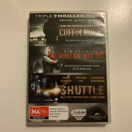 Coffin Rock / While She Was Out / Shuttle (DVD, 2009, 3-Disc) Region 4