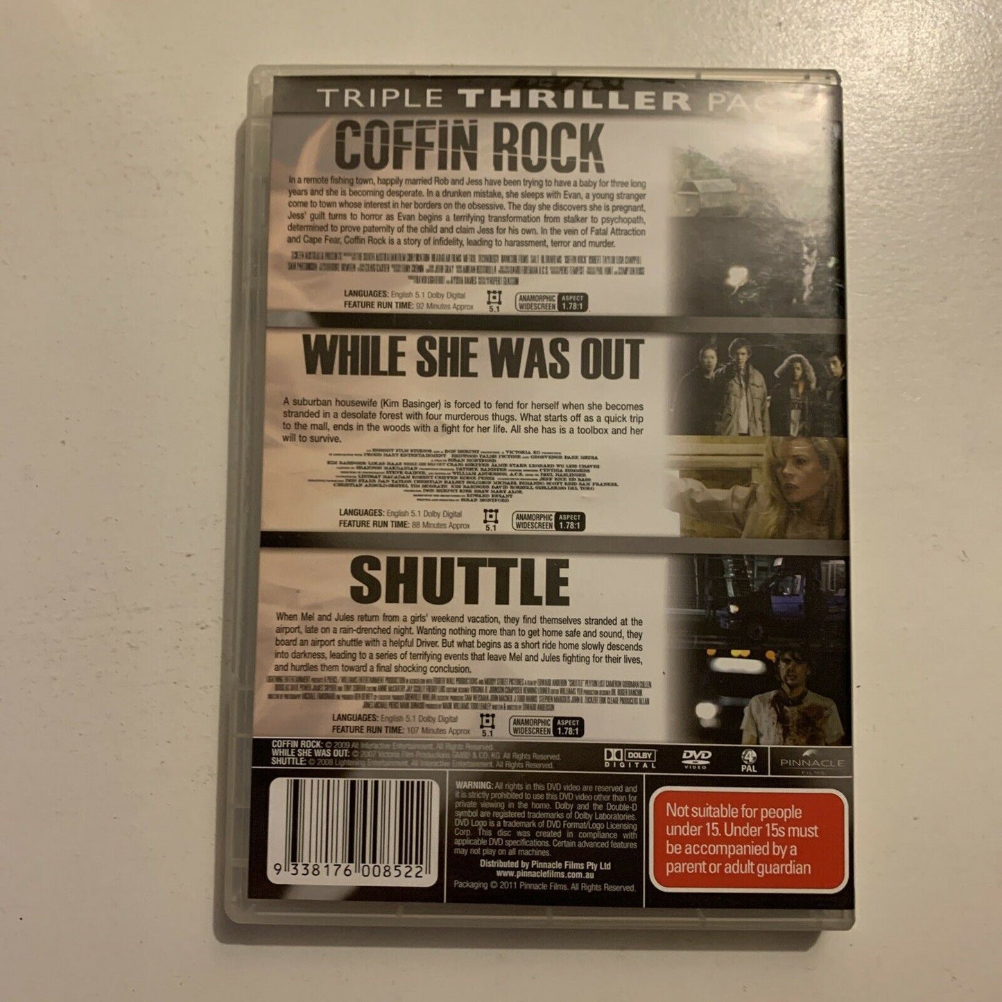 Coffin Rock / While She Was Out / Shuttle (DVD, 2009, 3-Disc) Region 4