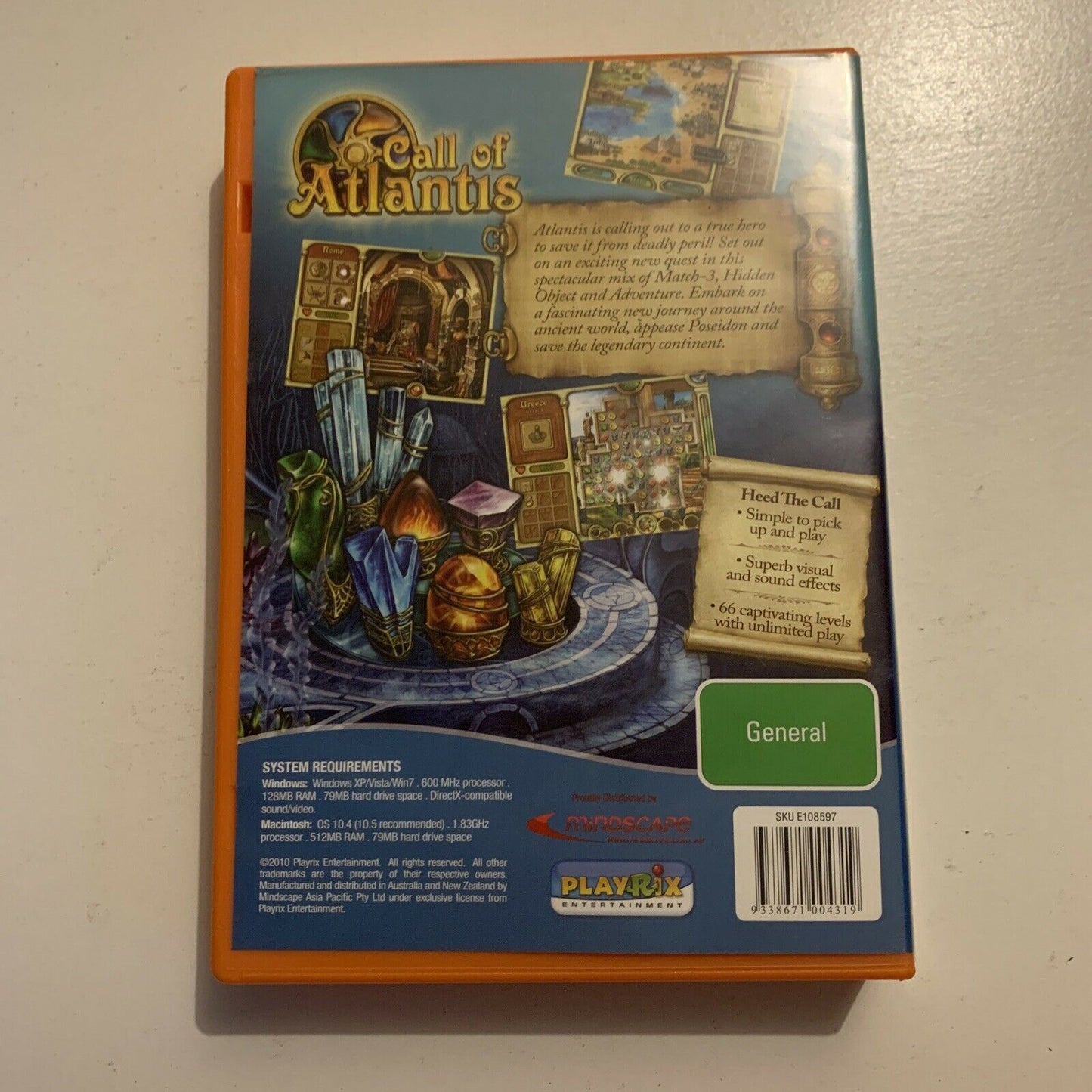 Call of Atlantis - PC Windows MAC CDROM Hidden Object Game