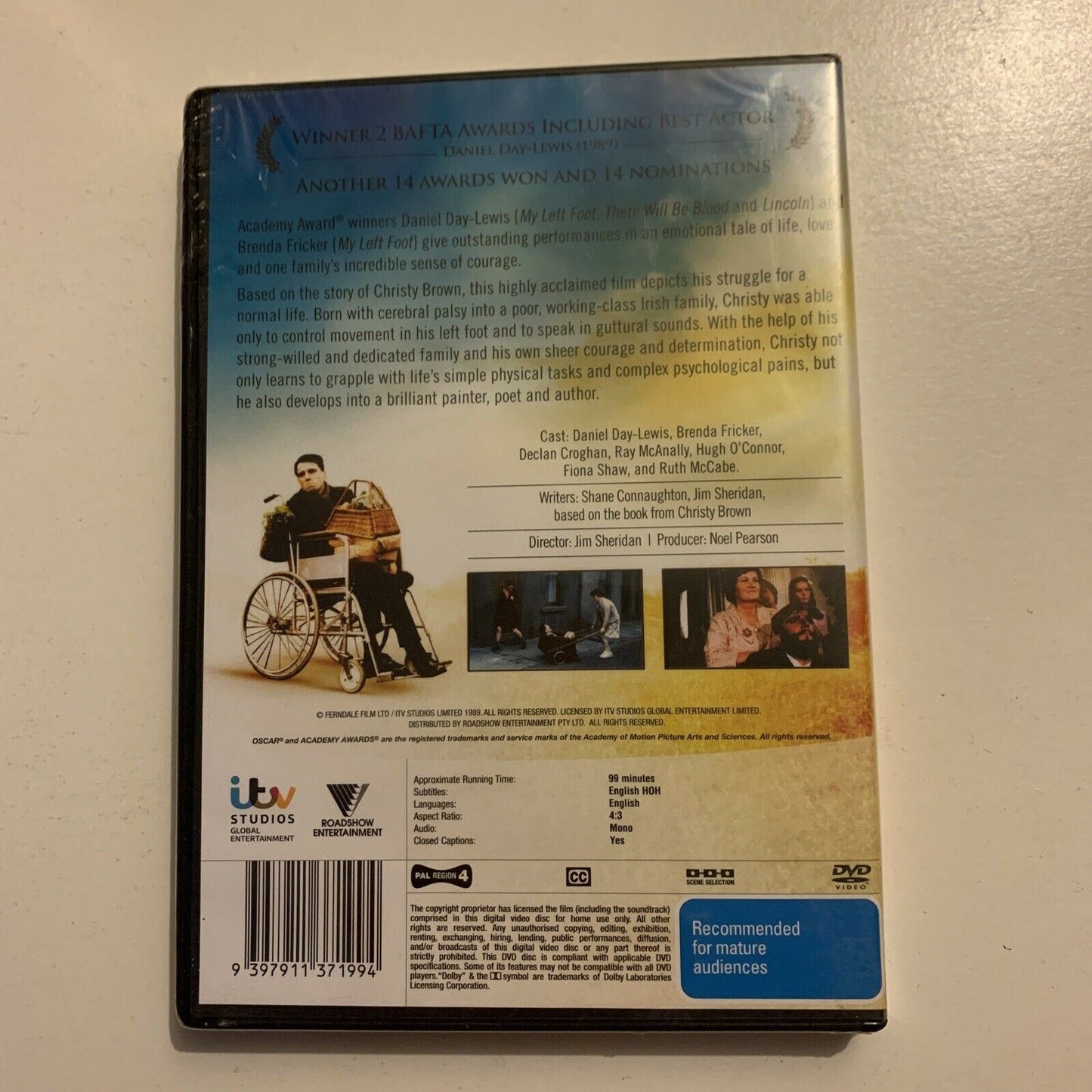 *New Sealed* My Left Foot (DVD, 1989) Daniel Day-Lewis, Brenda Fricker. Region 4