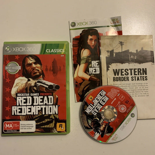 Red Dead Redemption - Microsoft XBOX 360 PAL Game With Manual And Map
