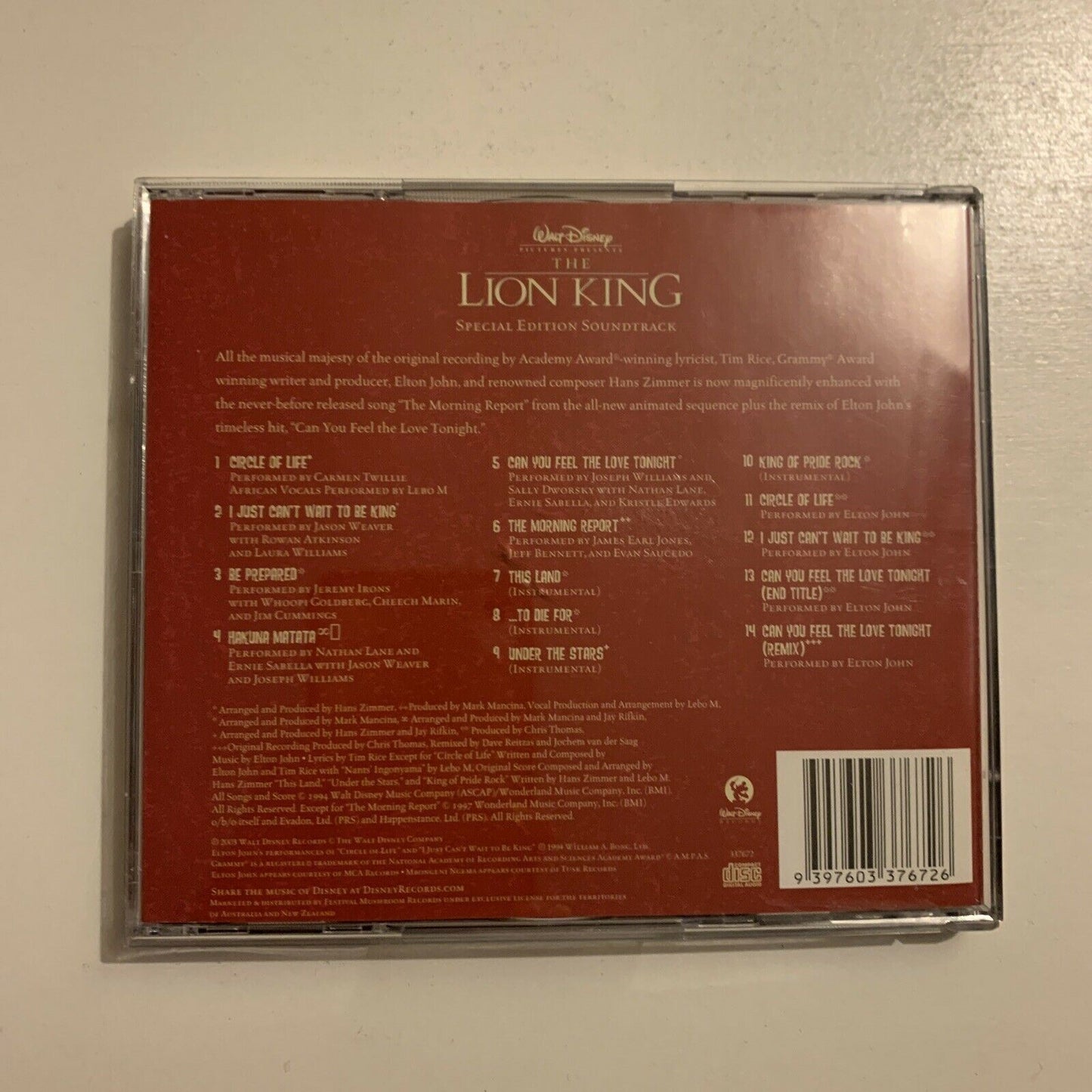 Walt Disney: The Lion King - Special Edition / Rhythms Of The Pride Lands CD