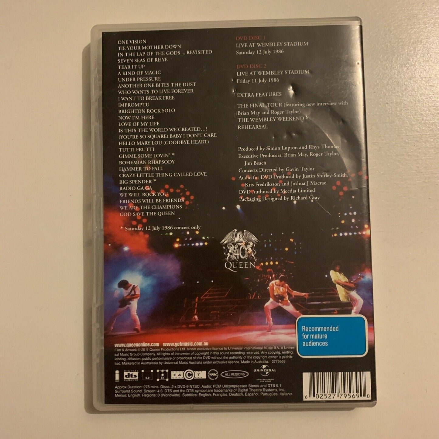 Queen - Live at Wembley Stadium 25th Anniversary Edition (DVD, 1986) All Regions