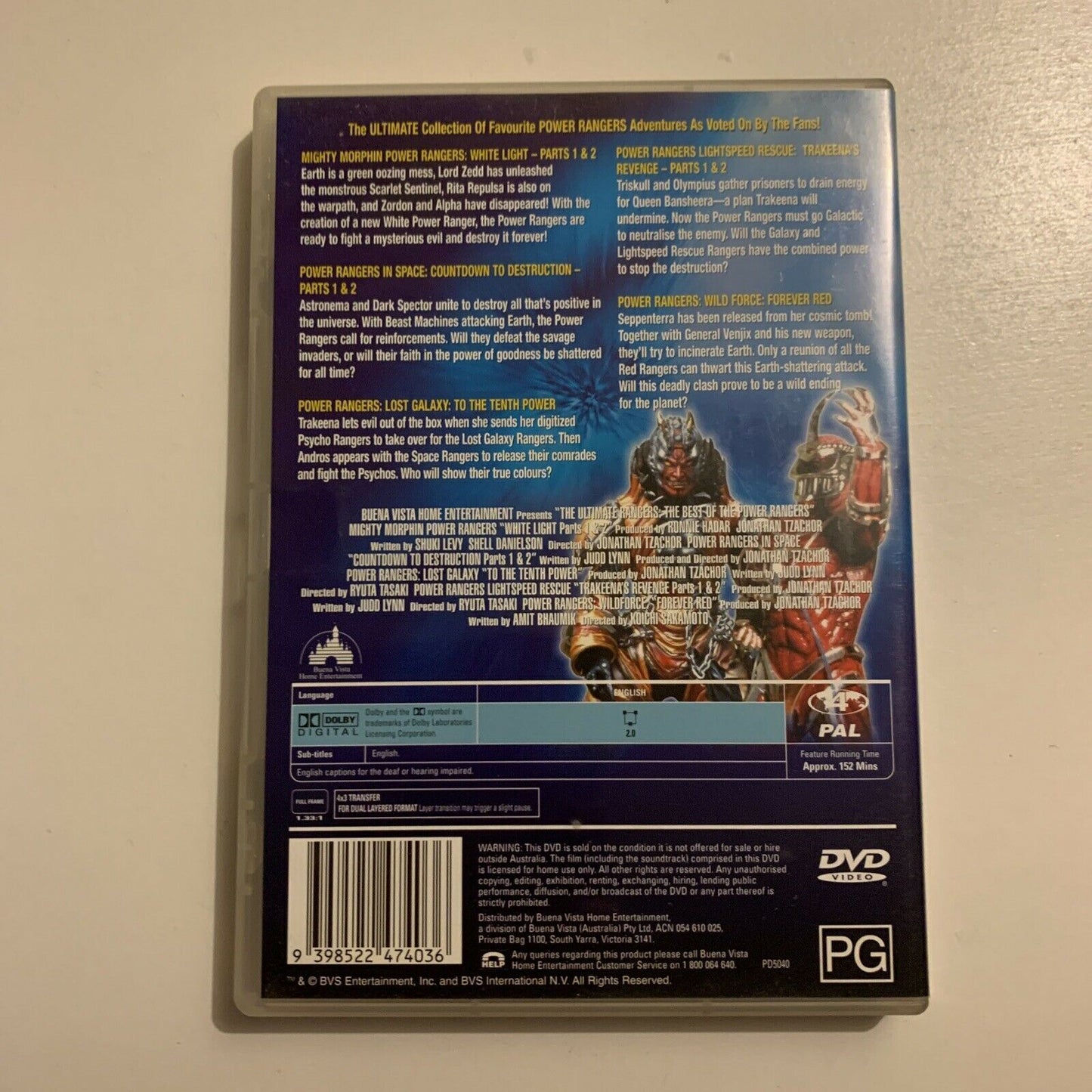 Best Of The Power Rangers - Ultimate Rangers  (DVD, 2003) Region 4