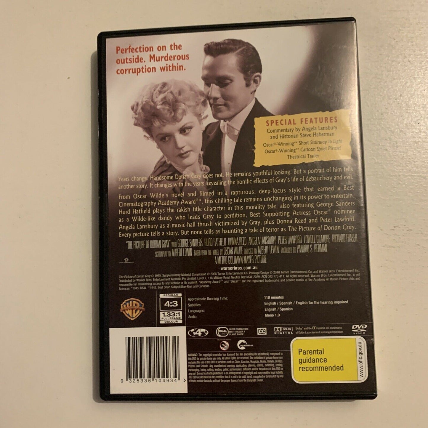 Picture Of Dorian Gray (DVD, 1945) Angela Lansbury, Peter Lawford, Region 4