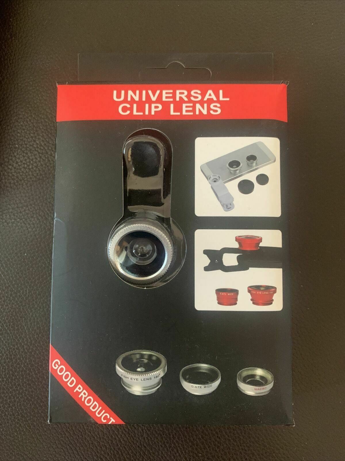 Universal Clip 3-In-One Lens For Mobile: Wide-Angle, Macro & Fisheye Lens