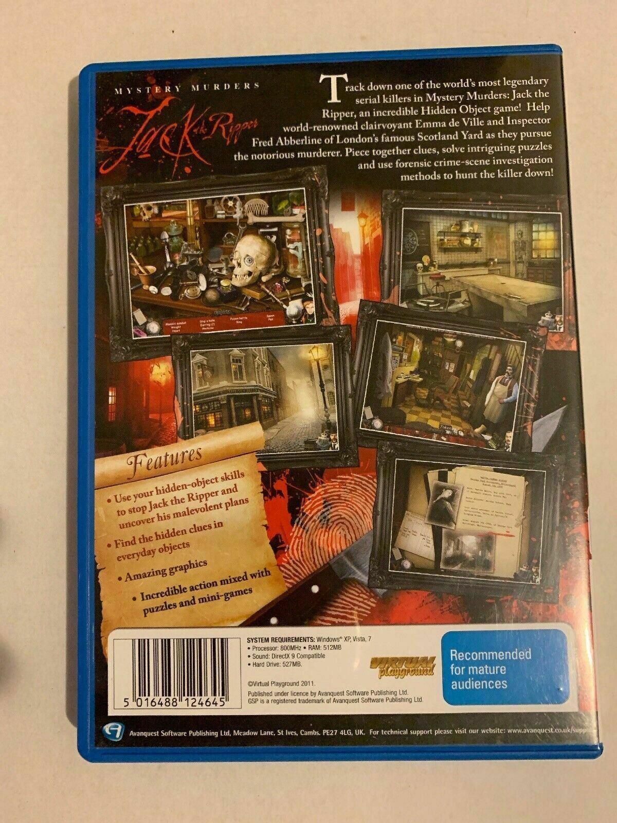 Jack The Ripper - PC CDROM Windows Hidden Object Game