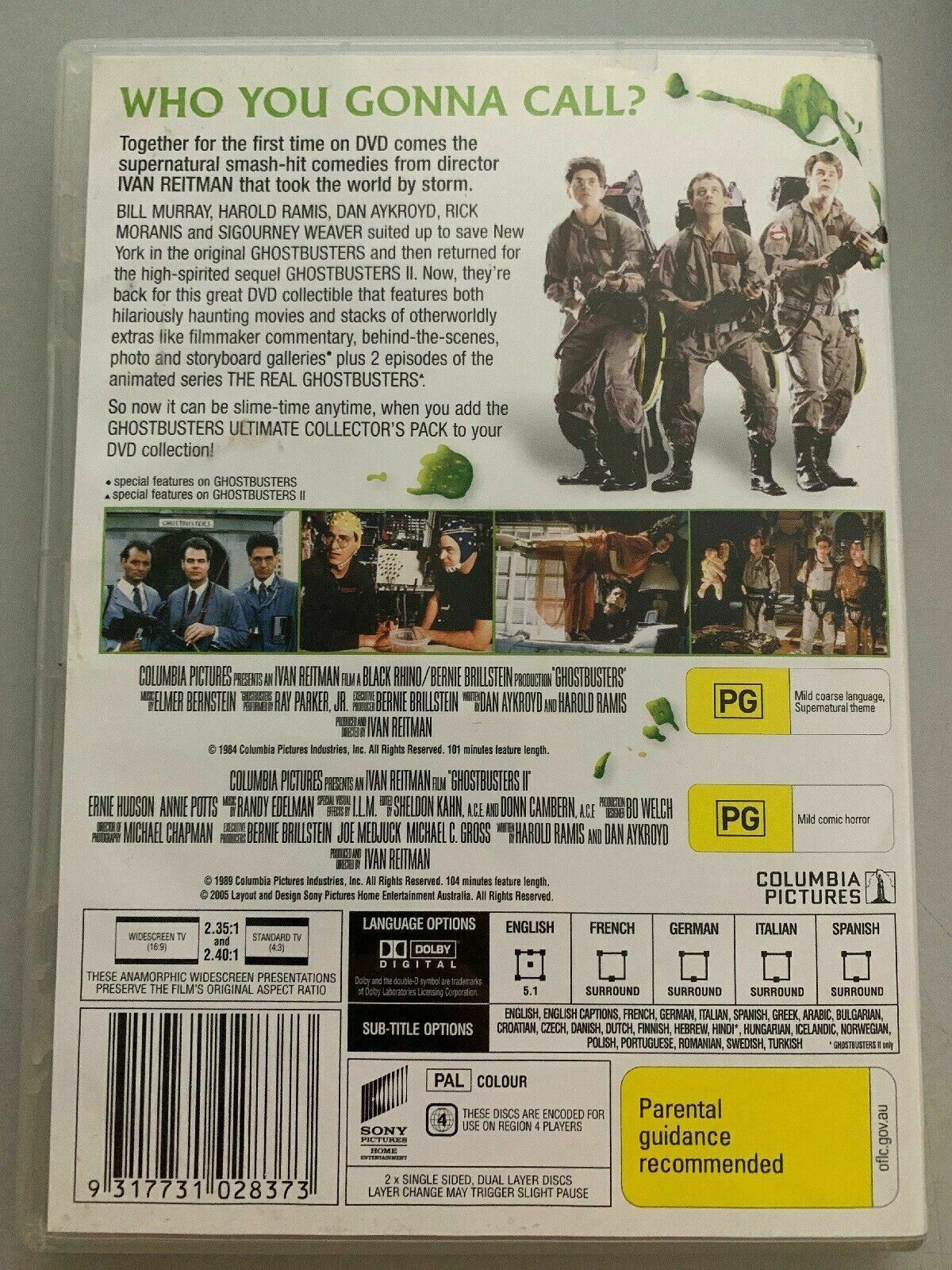 Ghostbusters 1 & 2 (DVD) Bill Murray, Harold Ramis, Dan Aykroyd. Region 4