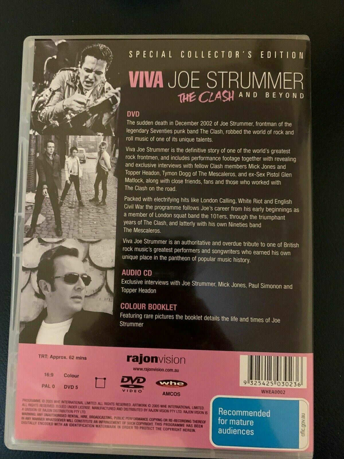 Viva Joe Strummer -  The Clash & Beyond (DVD + CD, 2005) Documentary All Regions