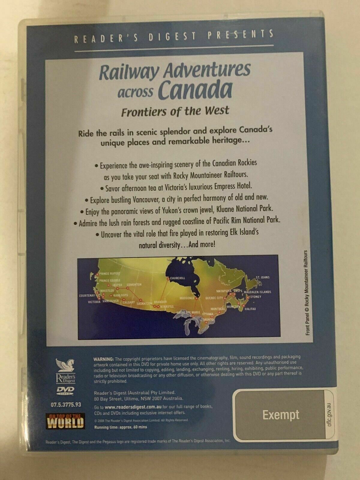 Railway Adventures Across Canada - Frontiers Of The West (DVD, 2008)