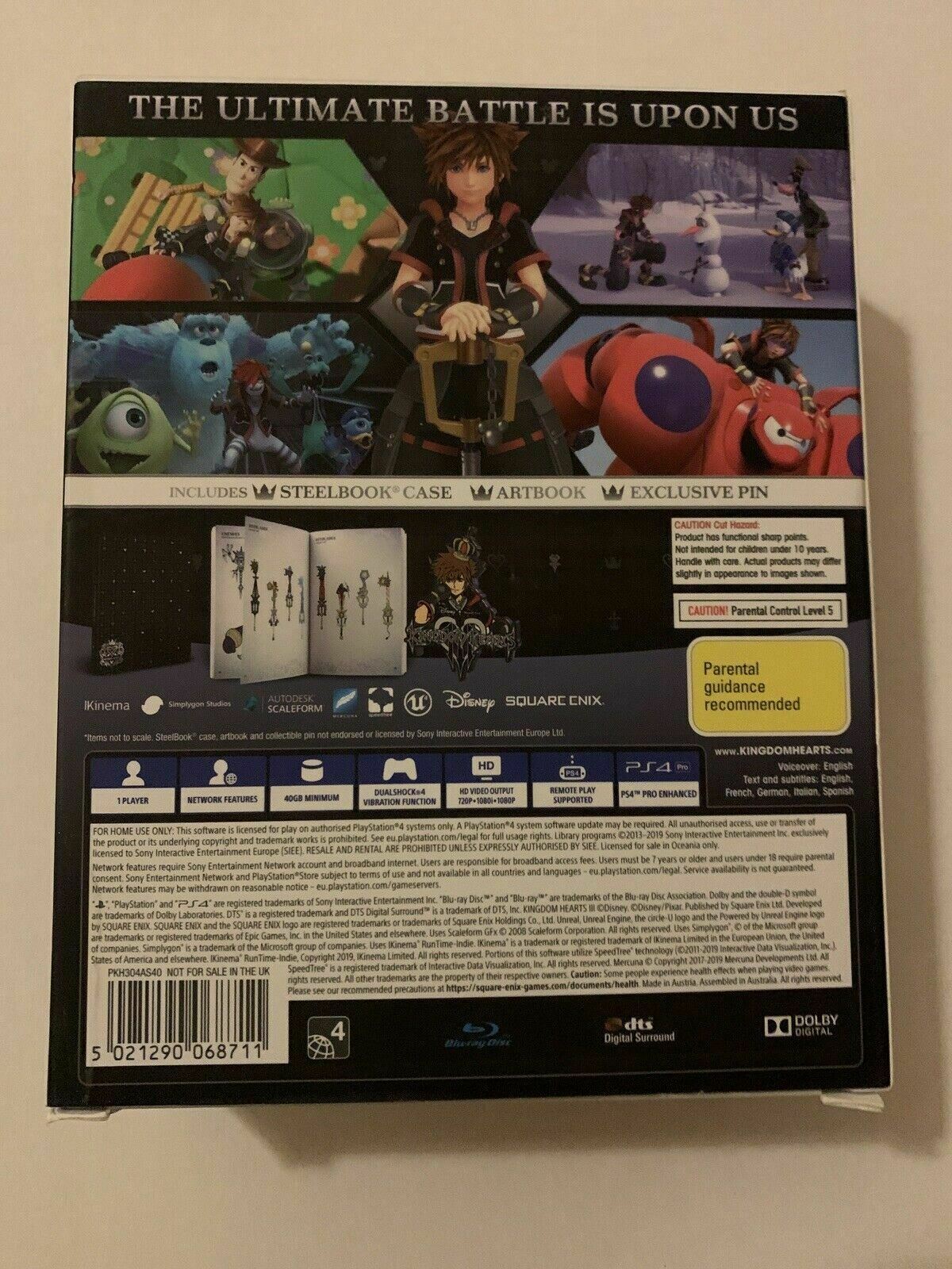 Kingdom Hearts III - PS4 Deluxe Edition (Sony PlayStation 4, 2019)