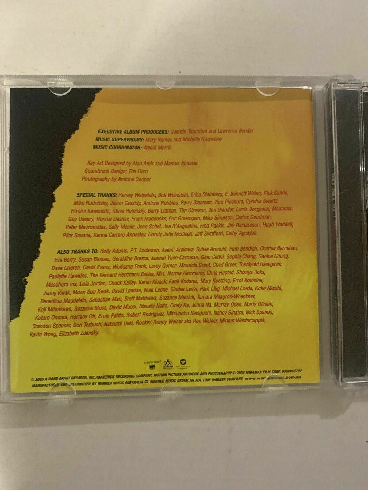 Kill Bill - Vol. 1 - Original Soundtrack. A Quentin Tarantino Film. CD Enhanced