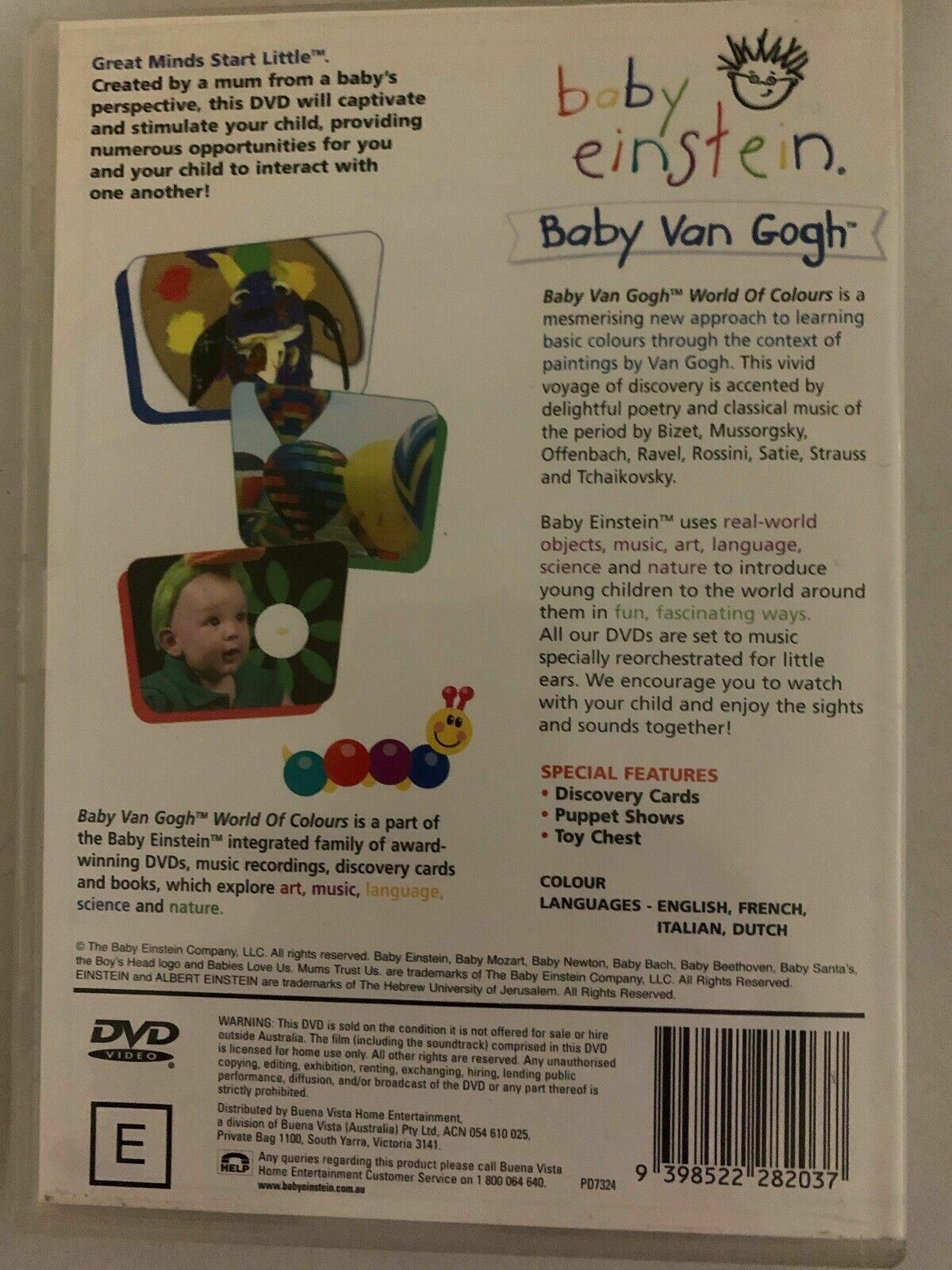 Baby Van Gogh - World of Colours (DVD, 2005) Region 4. Baby Einstein