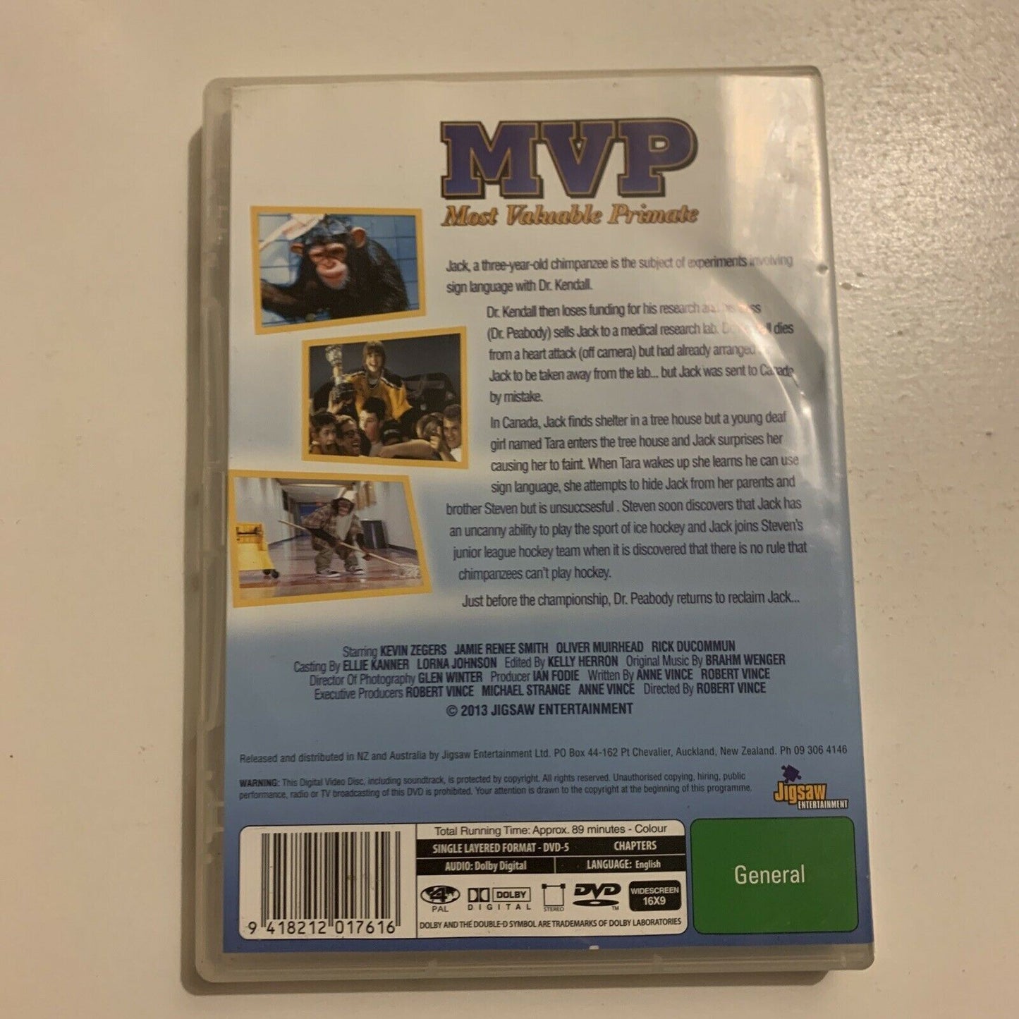 MVP - Most Valuable Primate (DVD, 2000) Kevin Zegers, Jamie Renee Smith Region 4