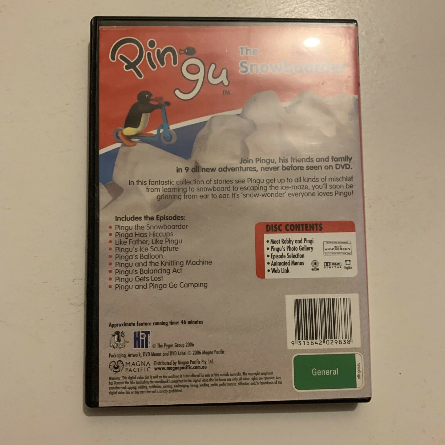 Pingu - Pingu The Snowboarder (DVD, 2004) Region 4