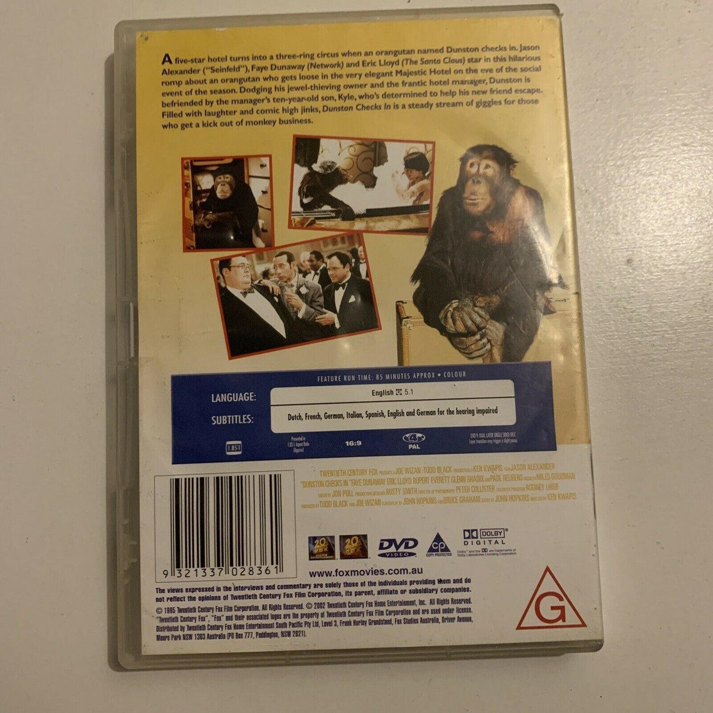 Dunston Checks In (DVD, 1996) Jason Alexander, Faye Dunaway. Region 4