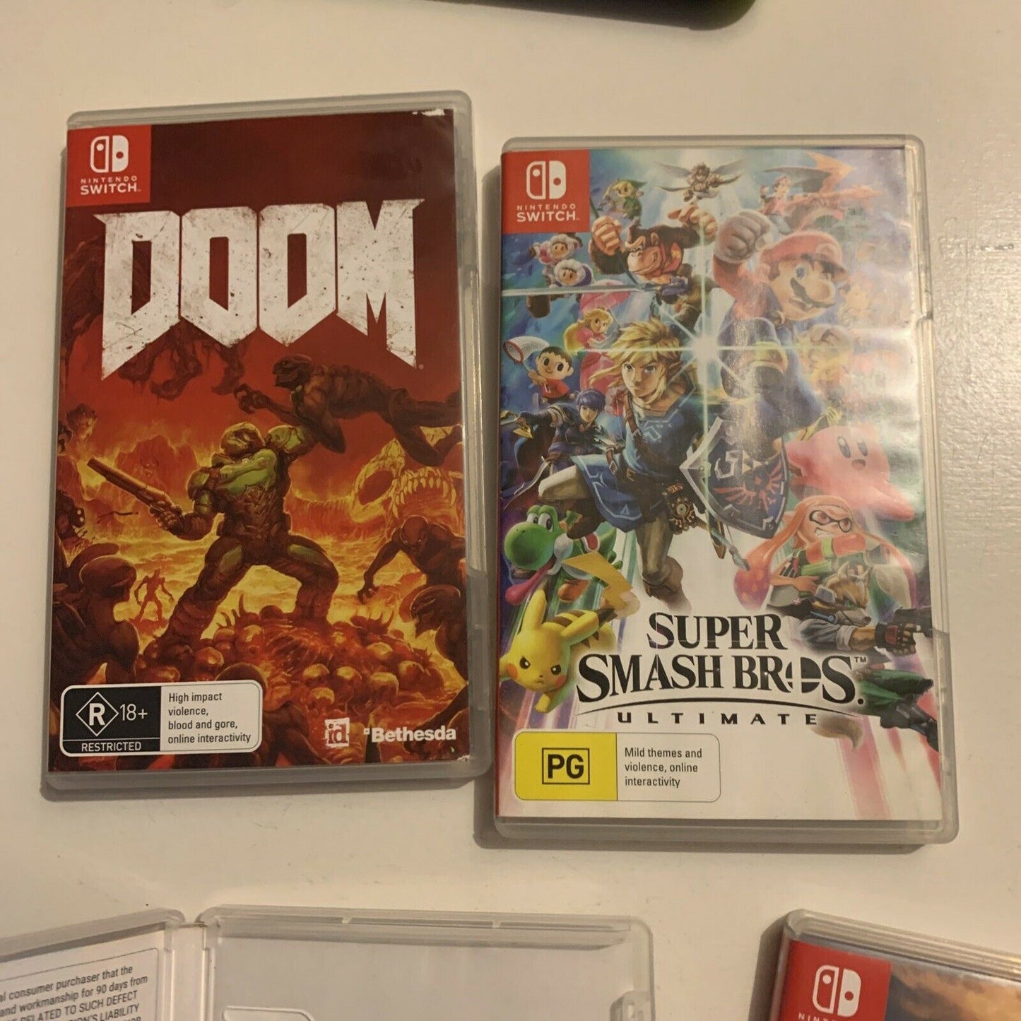 4x Nintendo Switch Empty Cases: Zelda, Doom, Super Smash Bros, Crash Bandicoot