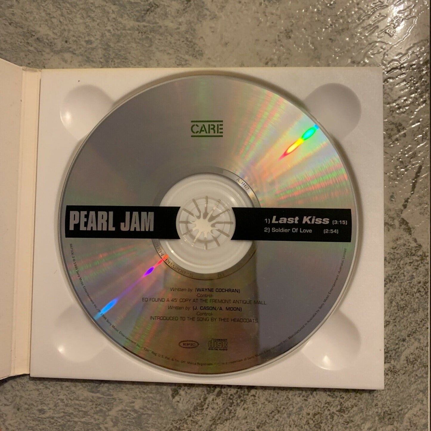 Pearl Jam - Last Kiss (CD, 1999) Australian Digipak Single
