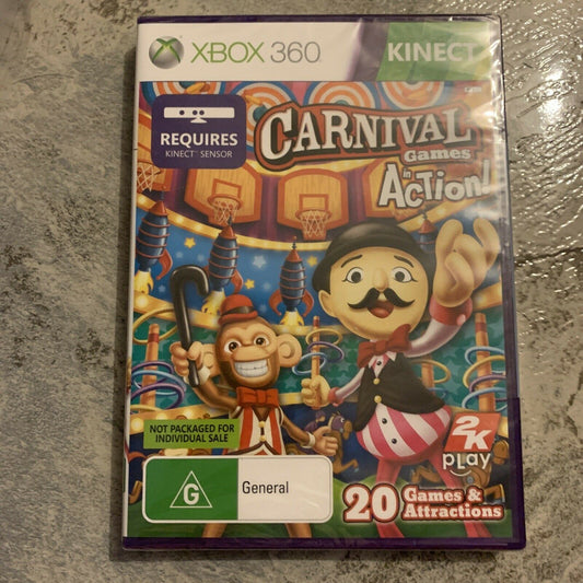 *New Sealed* Carnival Games In Action! - Microsoft Xbox 360 PAL Kinect Compatibl