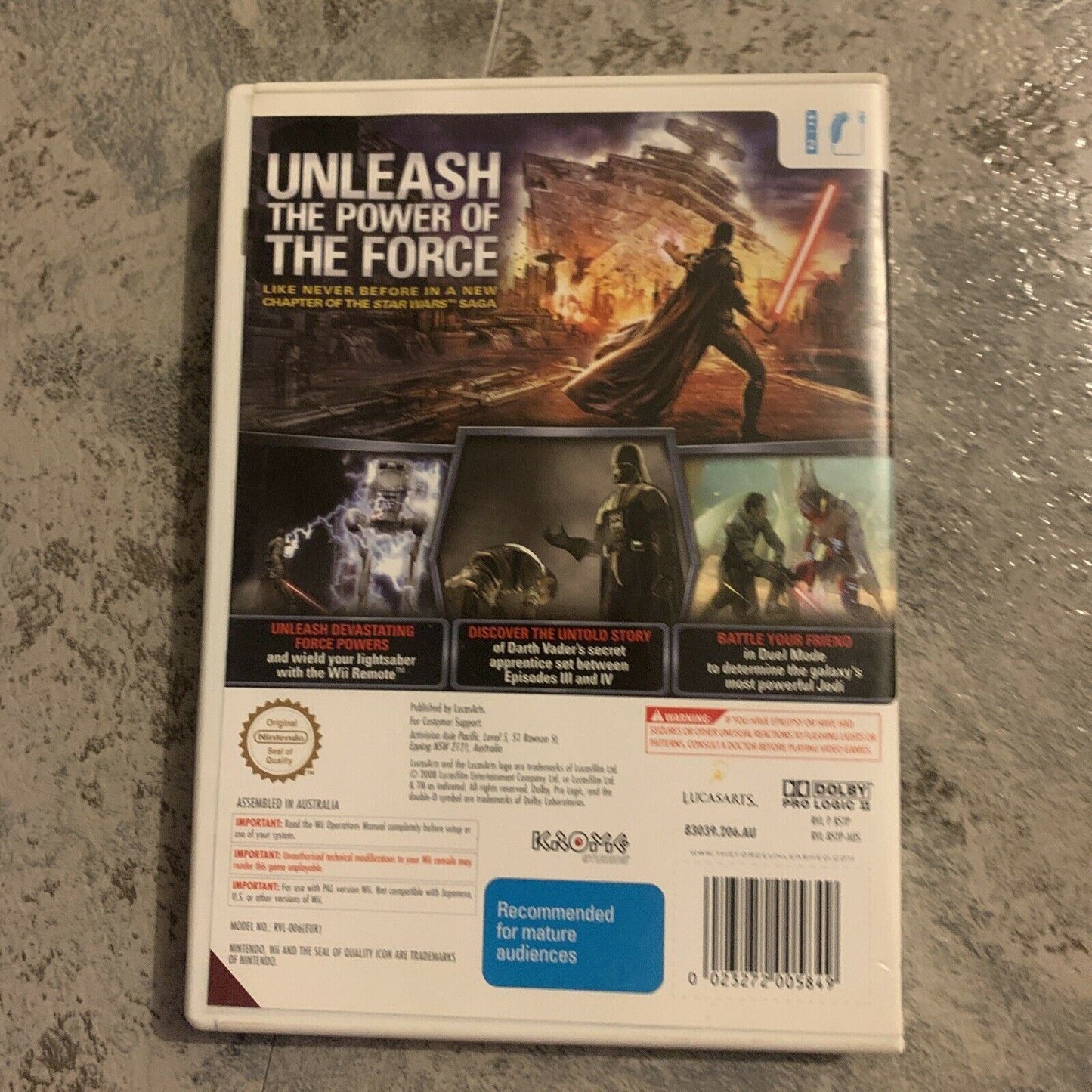 Star Wars The Force Unleashed Nintendo Wii With Manual PAL