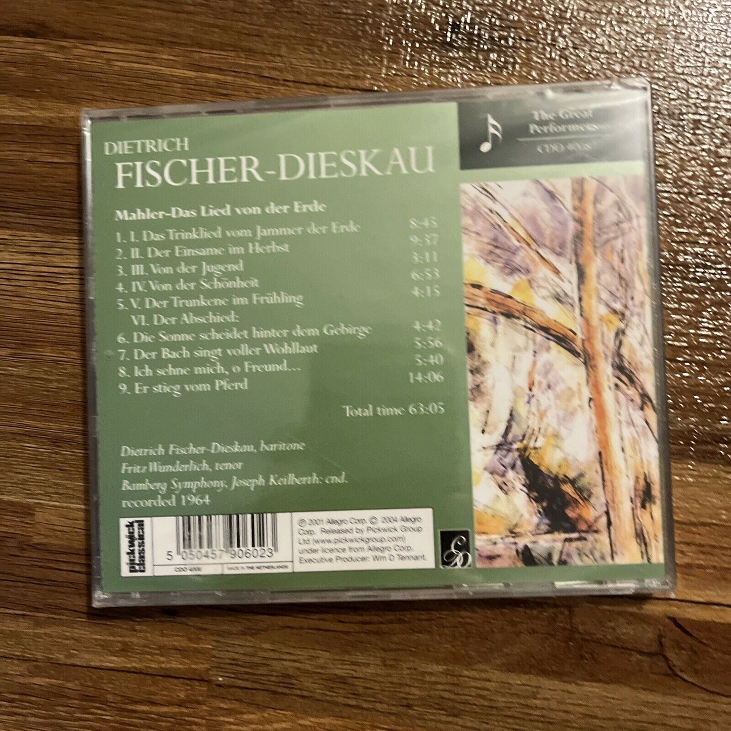 *New Sealed* Wunderlich - Mahler: Das Lied Von Der Erde - Wunderlich (CD, 2004)