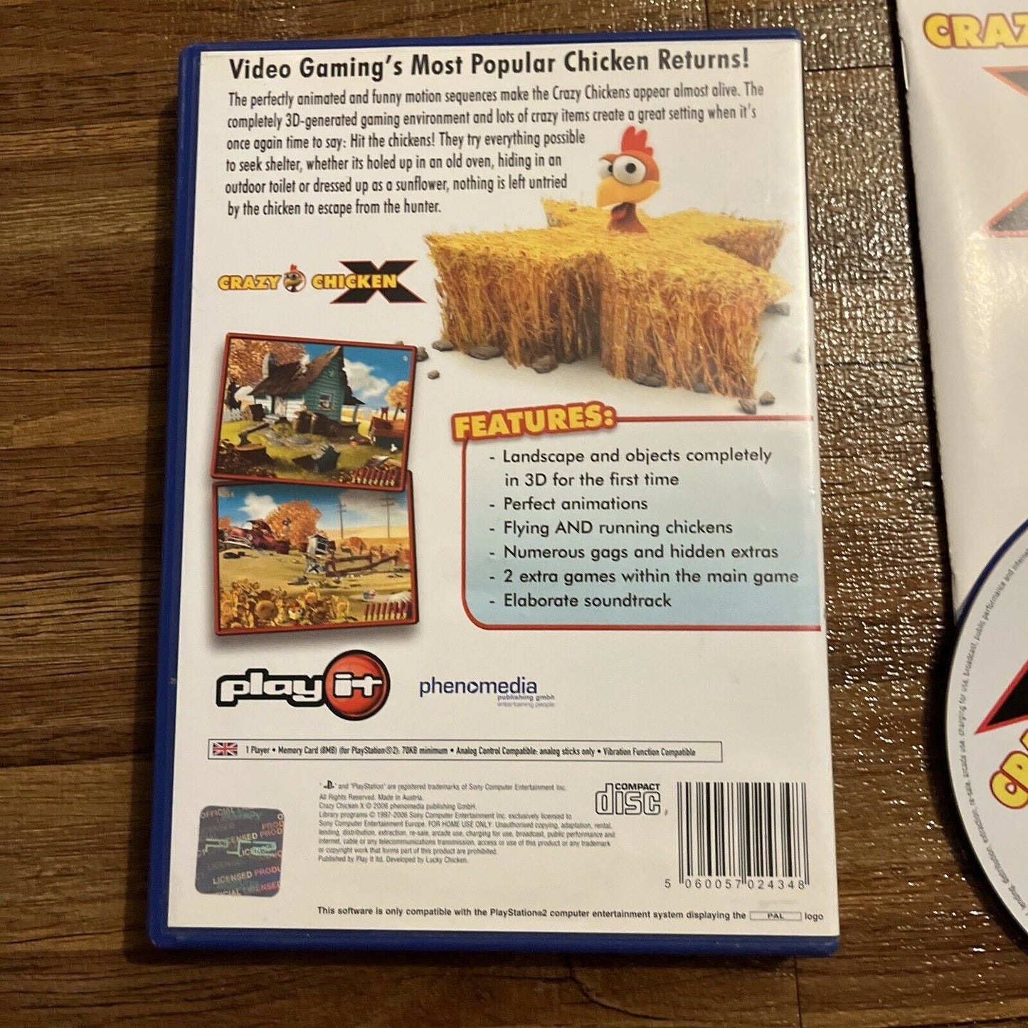 Crazy Chicken X PS2 PlayStation 2 game +  Manual PAL