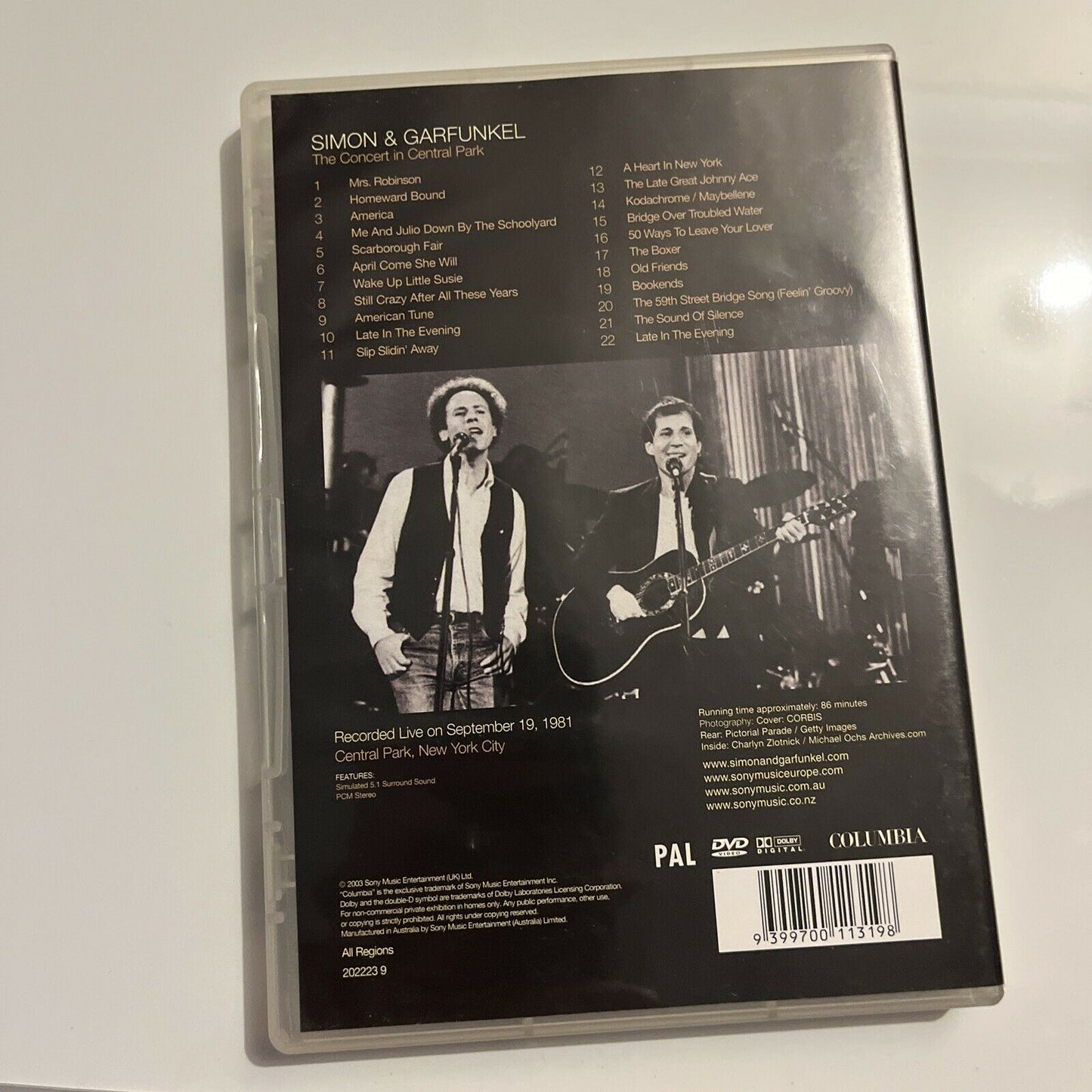 Simon and Garfunkel Concert in Central Park (DVD, 2003) All Regions