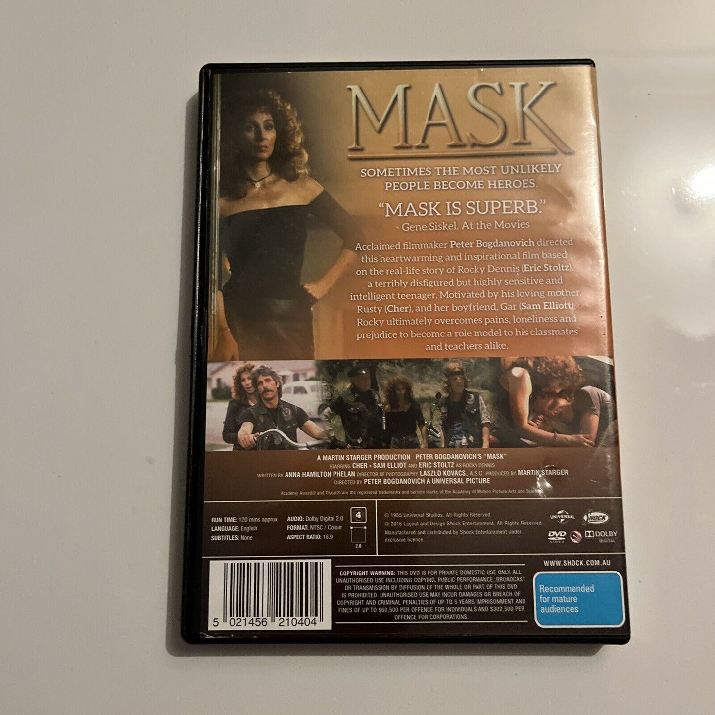 Mask (DVD, 1985) Eric Stoltz, Sam Elliott, Cher   Region 4