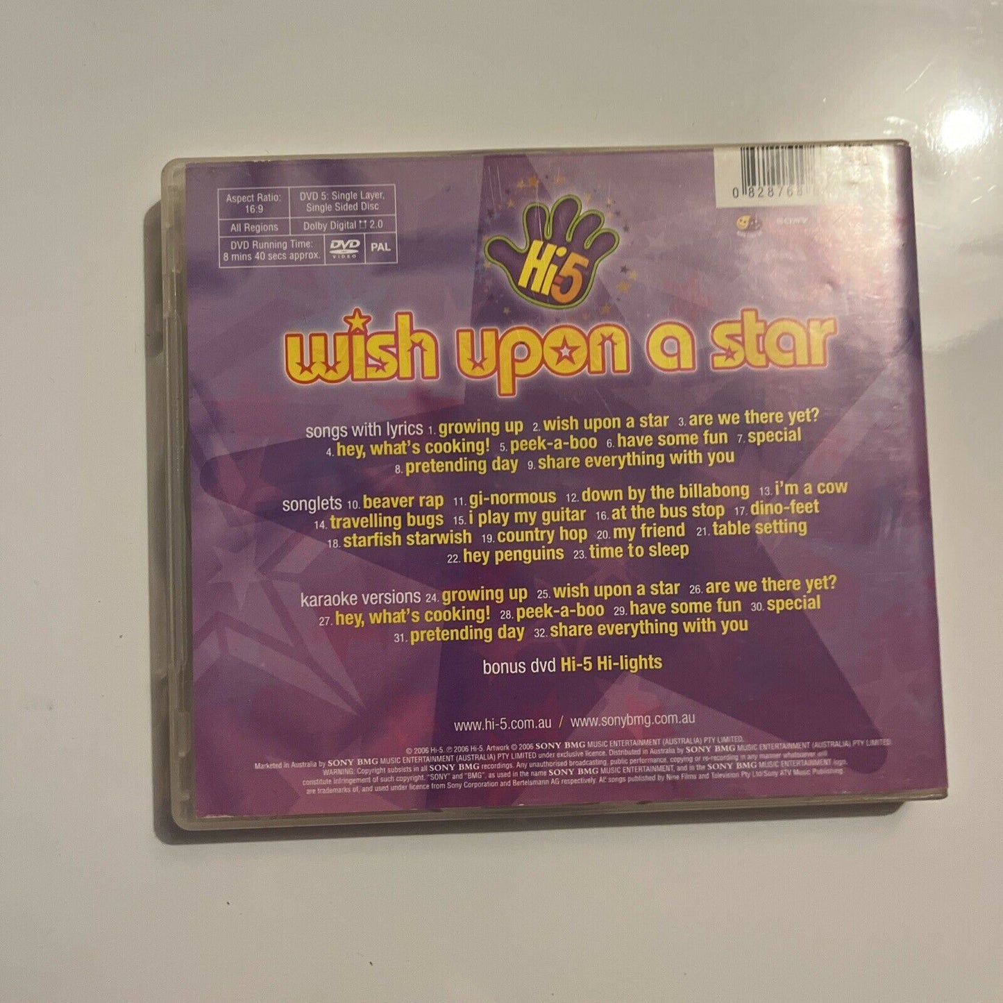 Hi-5 - Wish Upon A Star (DVD + CD, 2006, 2-Disc) All Regions