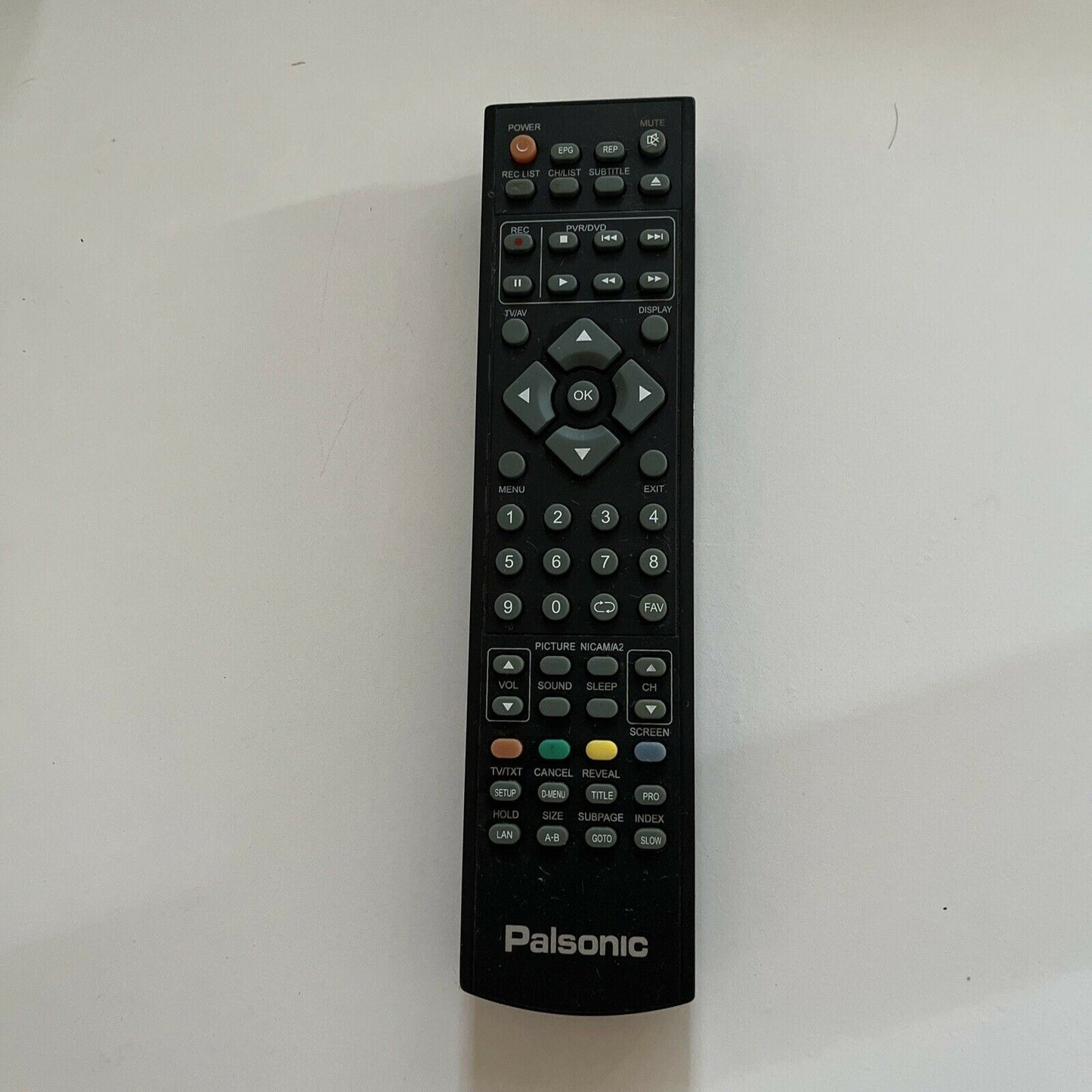 Genuine Palsonic Remote Control For TV *Missing Battery Lid*