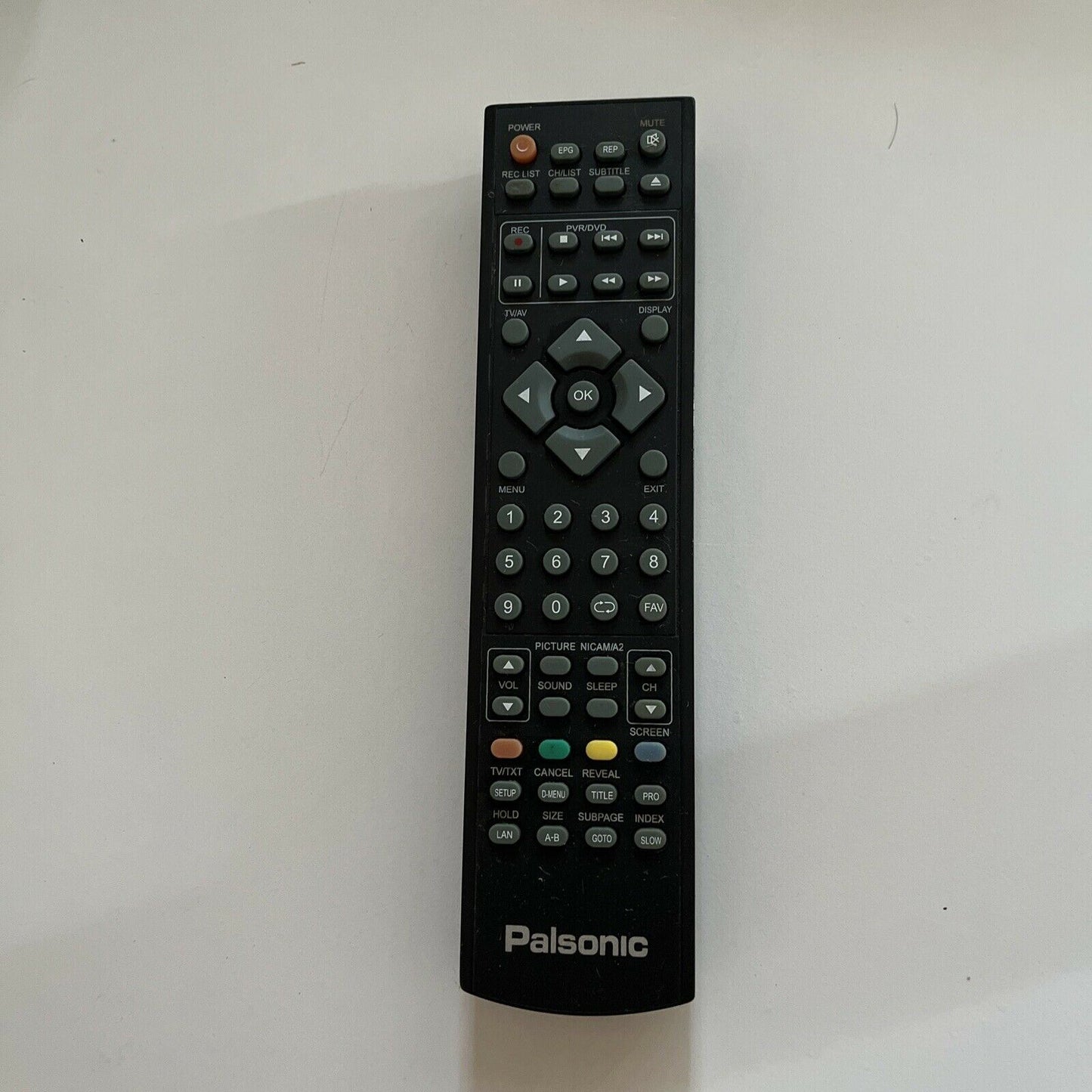 Genuine Palsonic Remote Control For TV *Missing Battery Lid*