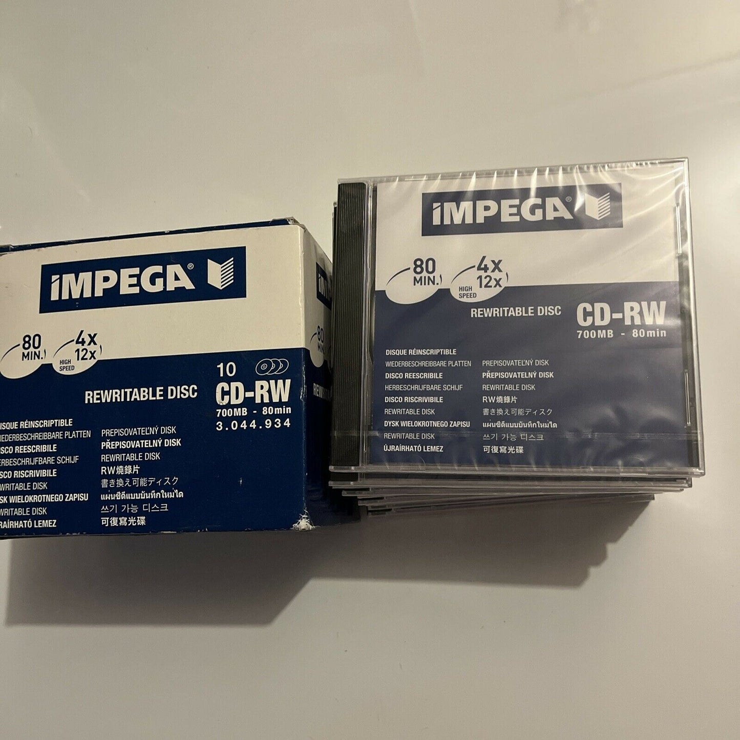 *New Sealed* Impega CD-RW 10-Disc Rewritable Disc 700mb 80 Min