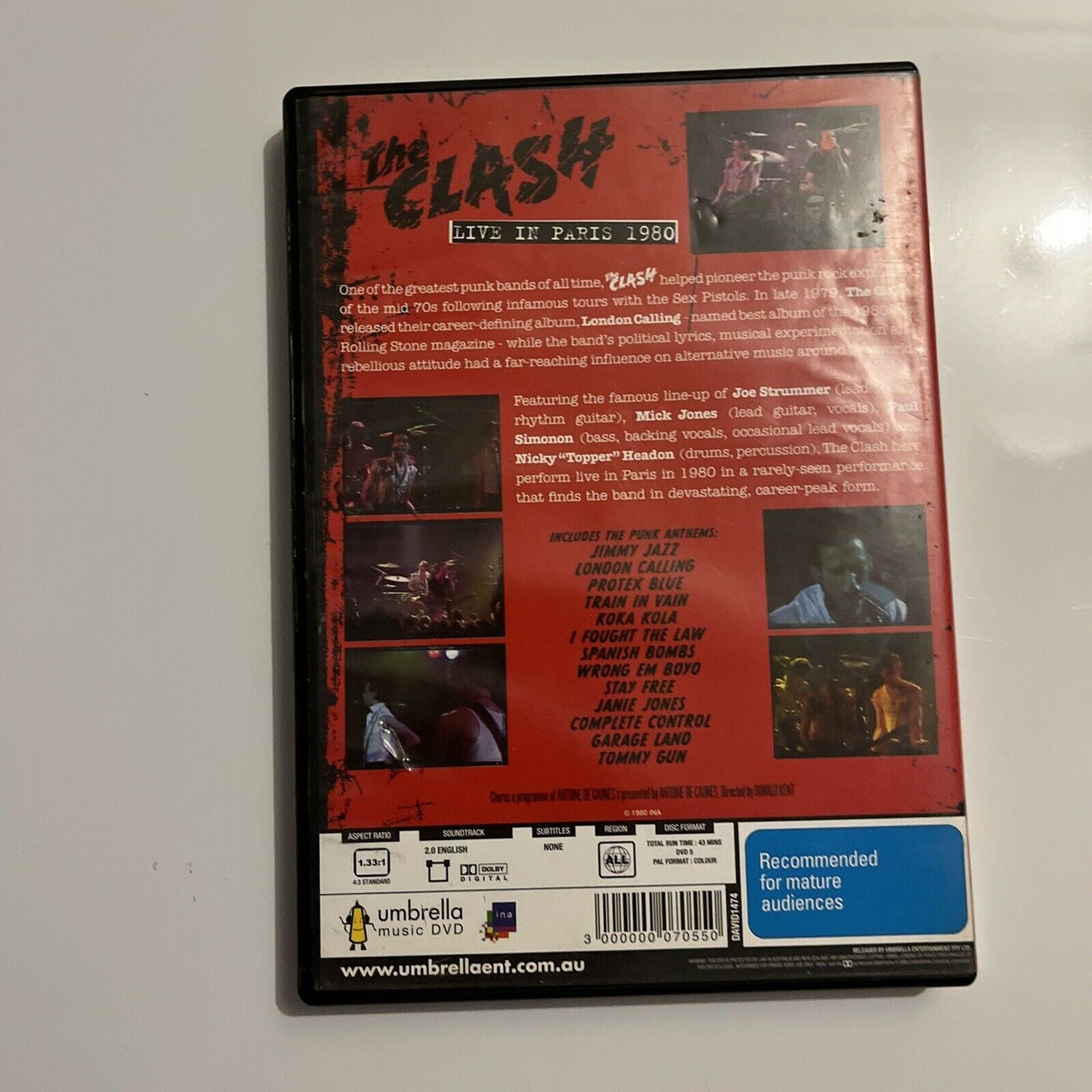 The Clash - Live In Paris 1980 (DVD, 1980) All Regions