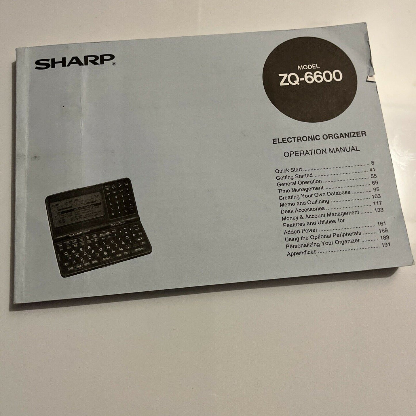 Sharp ZQ-6600 Electronic Organizer With Box and Manual - with Money Management