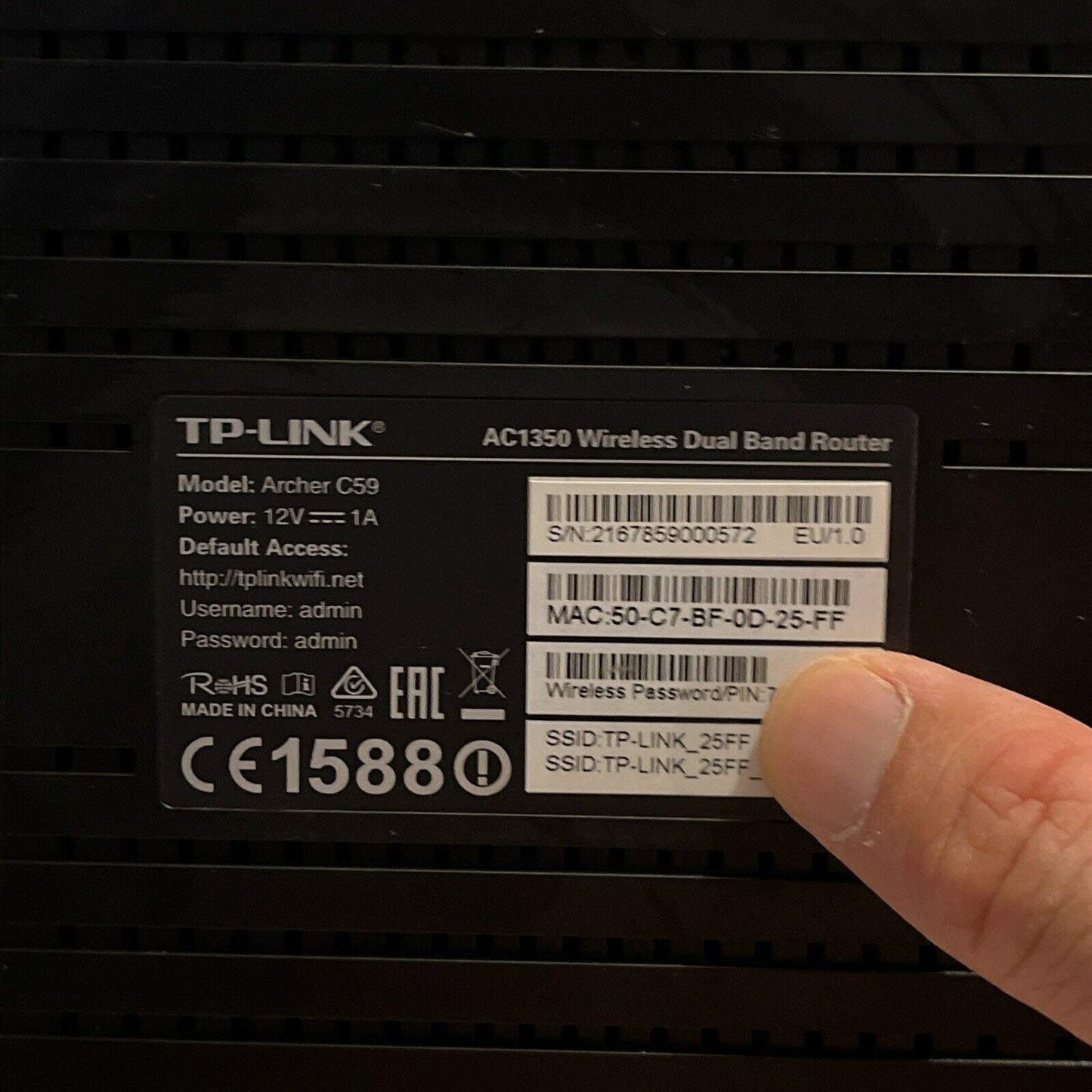 TP-LINK Ac1350 Wireless Wi-Fi Dual Band Router Archer C59
