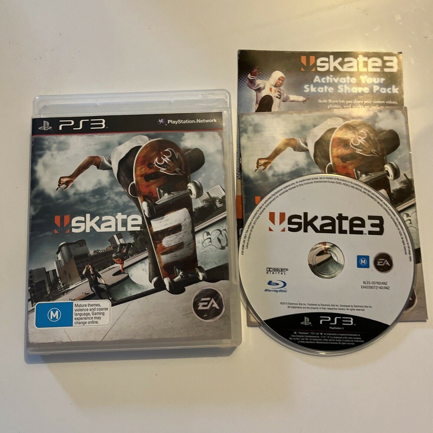 Skate 3 Sony Playstation 3 PS3 Skateboarding Game Complete With Manual