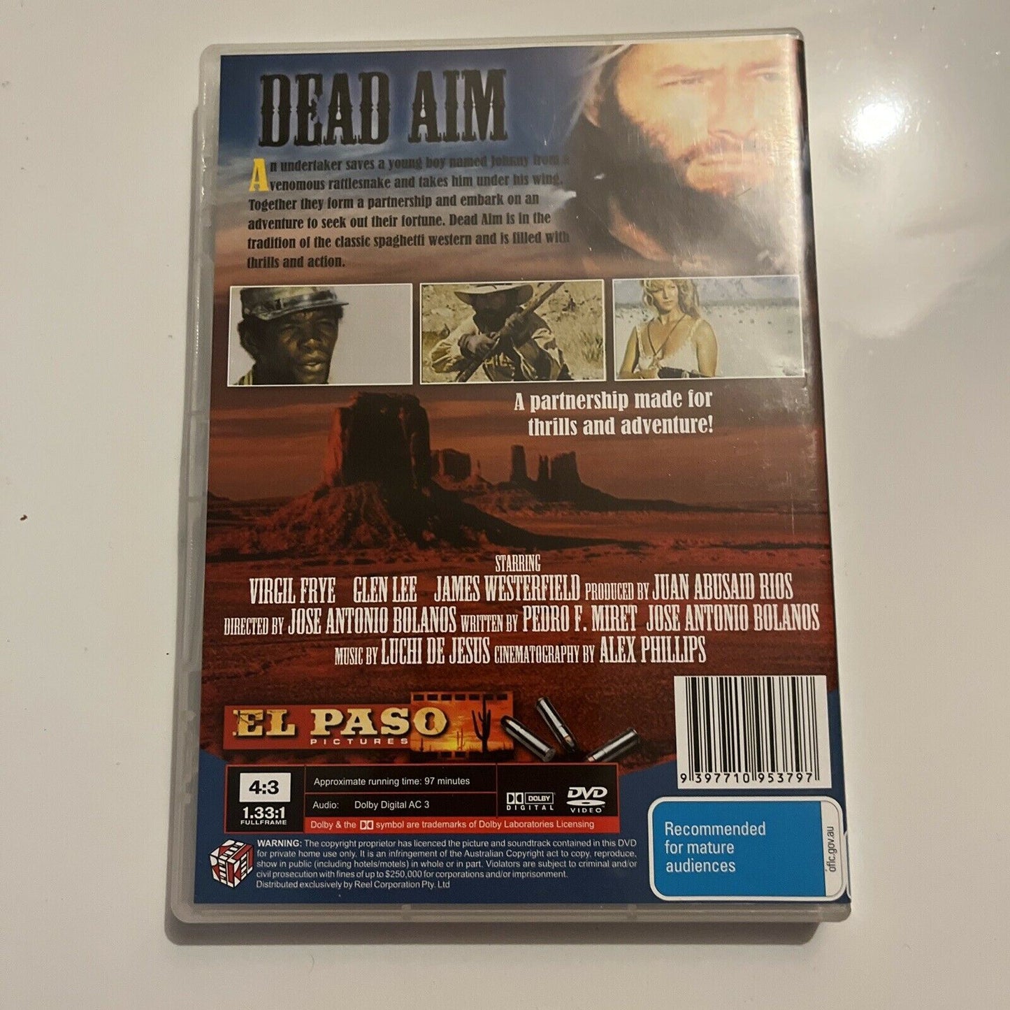 Dead Aim (DVD, 1975) Glen Lee, Venetia Vianello, James Westerfield All regions