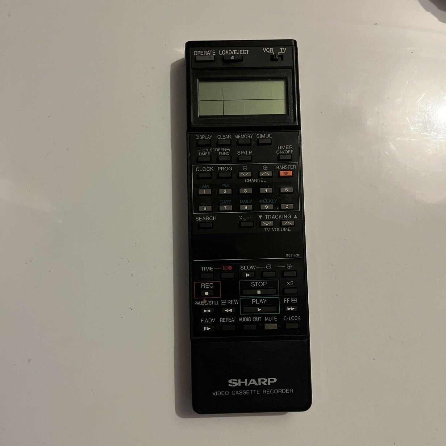 Genuine Sharp Remote Control for Video Cassette Recorder