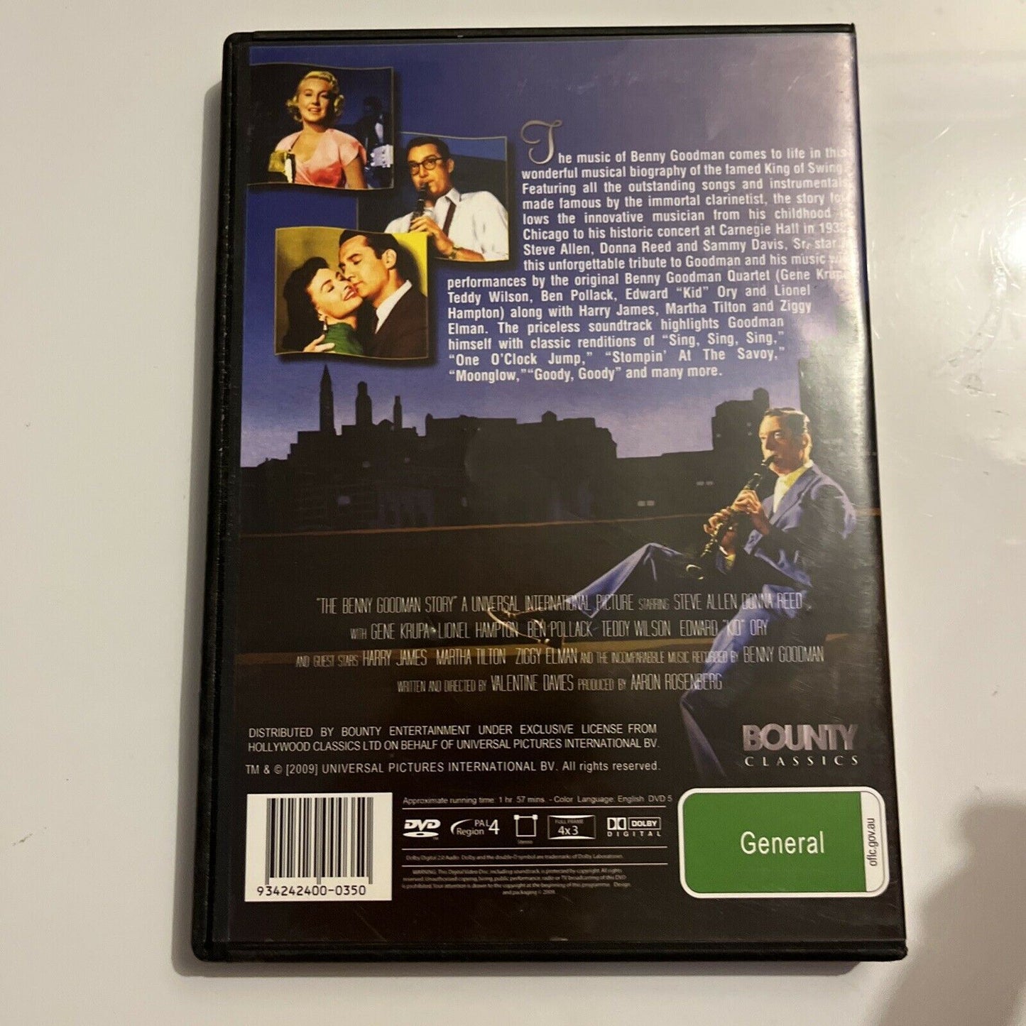 The Benny Goodman Story (DVD, 1956) Steve Allen, Donna Reed Region 4
