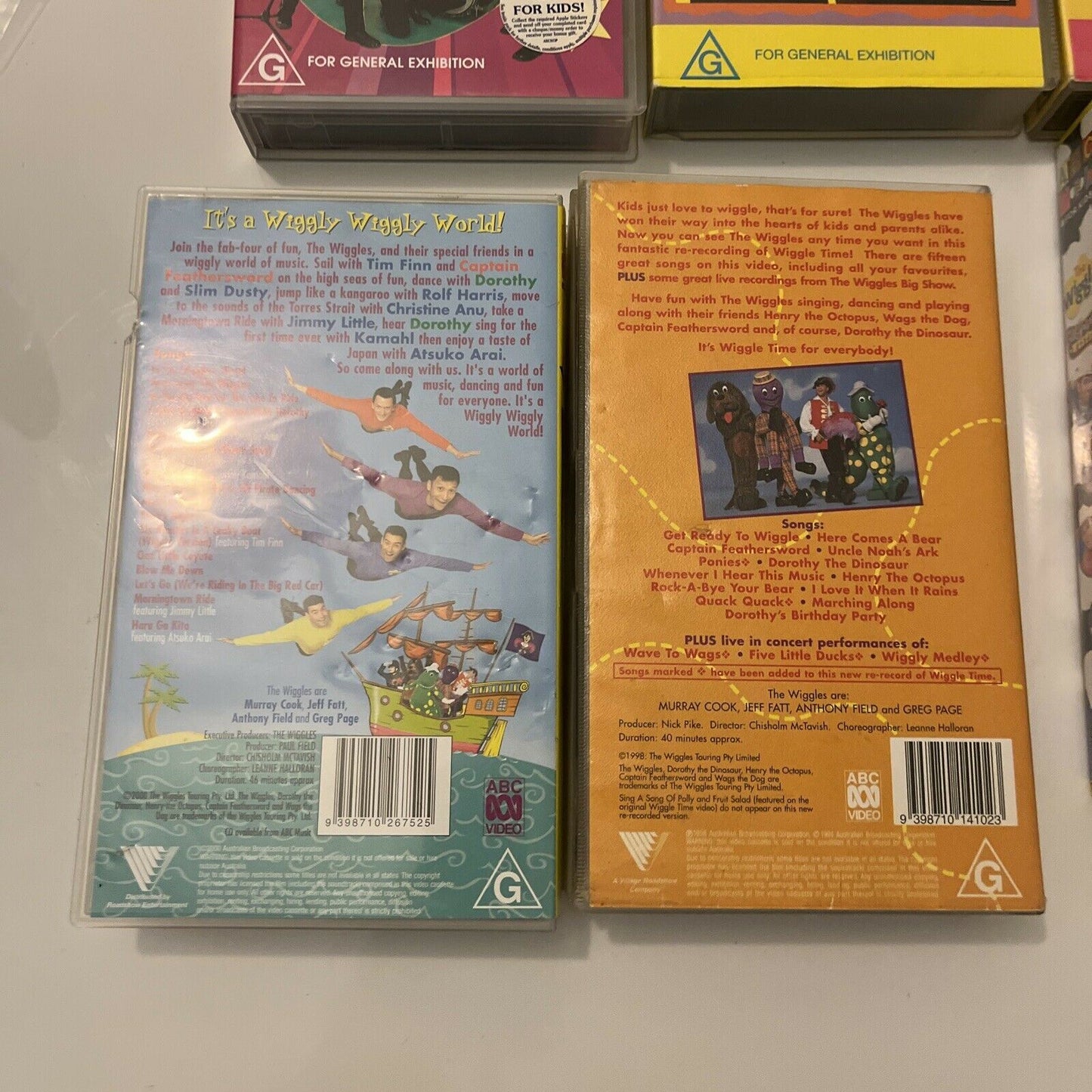 6x The Wiggles VHS PAL: Yummy Yummy, Wiggle Time! Wiggle Time! Wiggly World