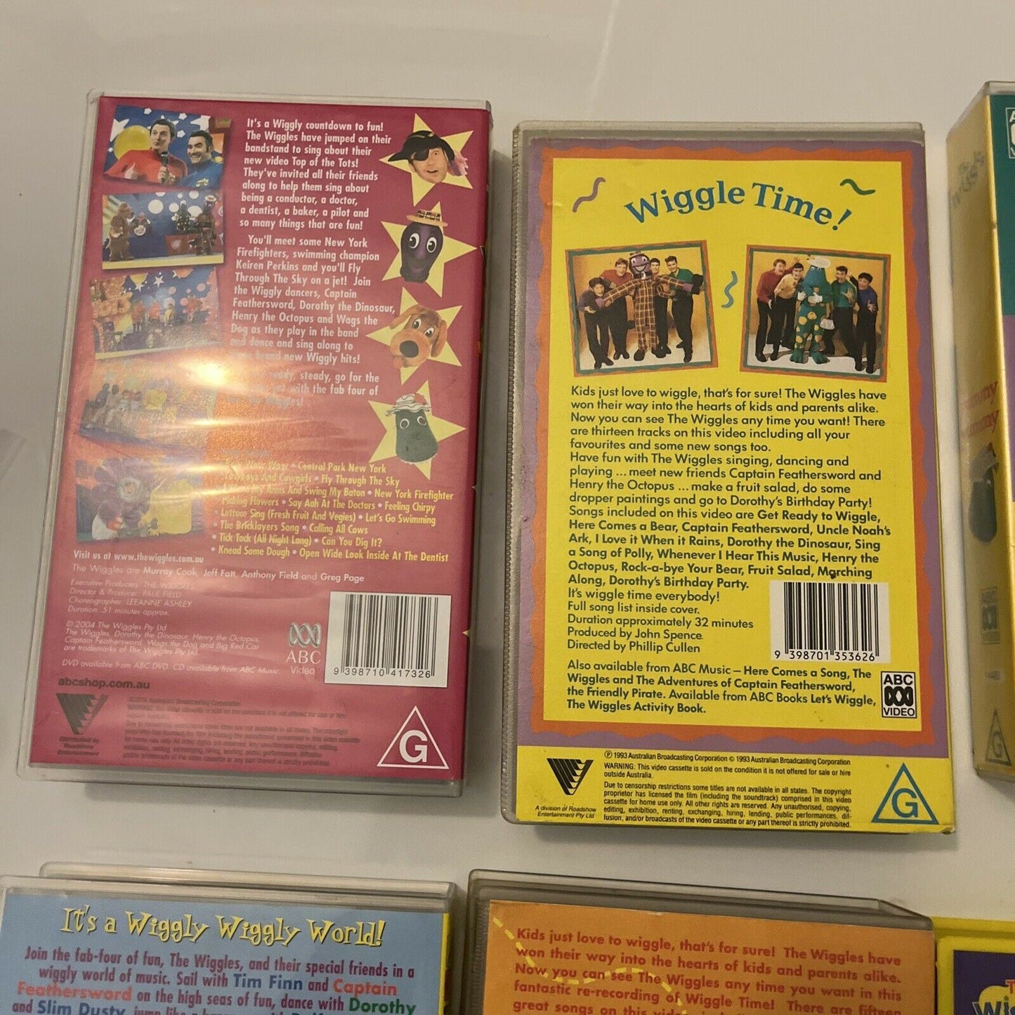 6x The Wiggles VHS PAL: Yummy Yummy, Wiggle Time! Wiggle Time! Wiggly World