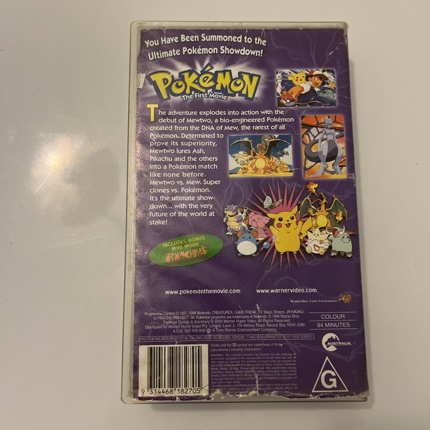 Pokémon The First Movie (VHS, 1998) PAL