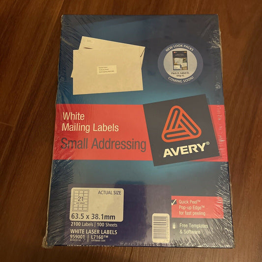 Avery Address Labels 21up Laser L7160 White 63x38 959001 Permanent  2100 labels