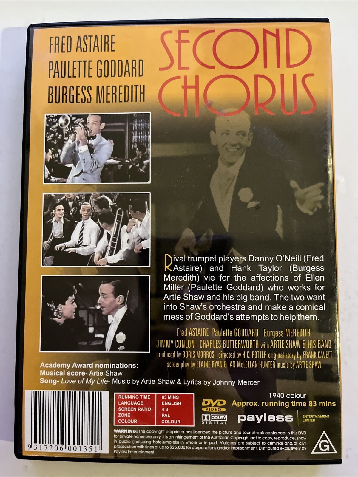 Second Chorus (DVD, 1940) Fred Astaire, Paulette Goddard. All Regions