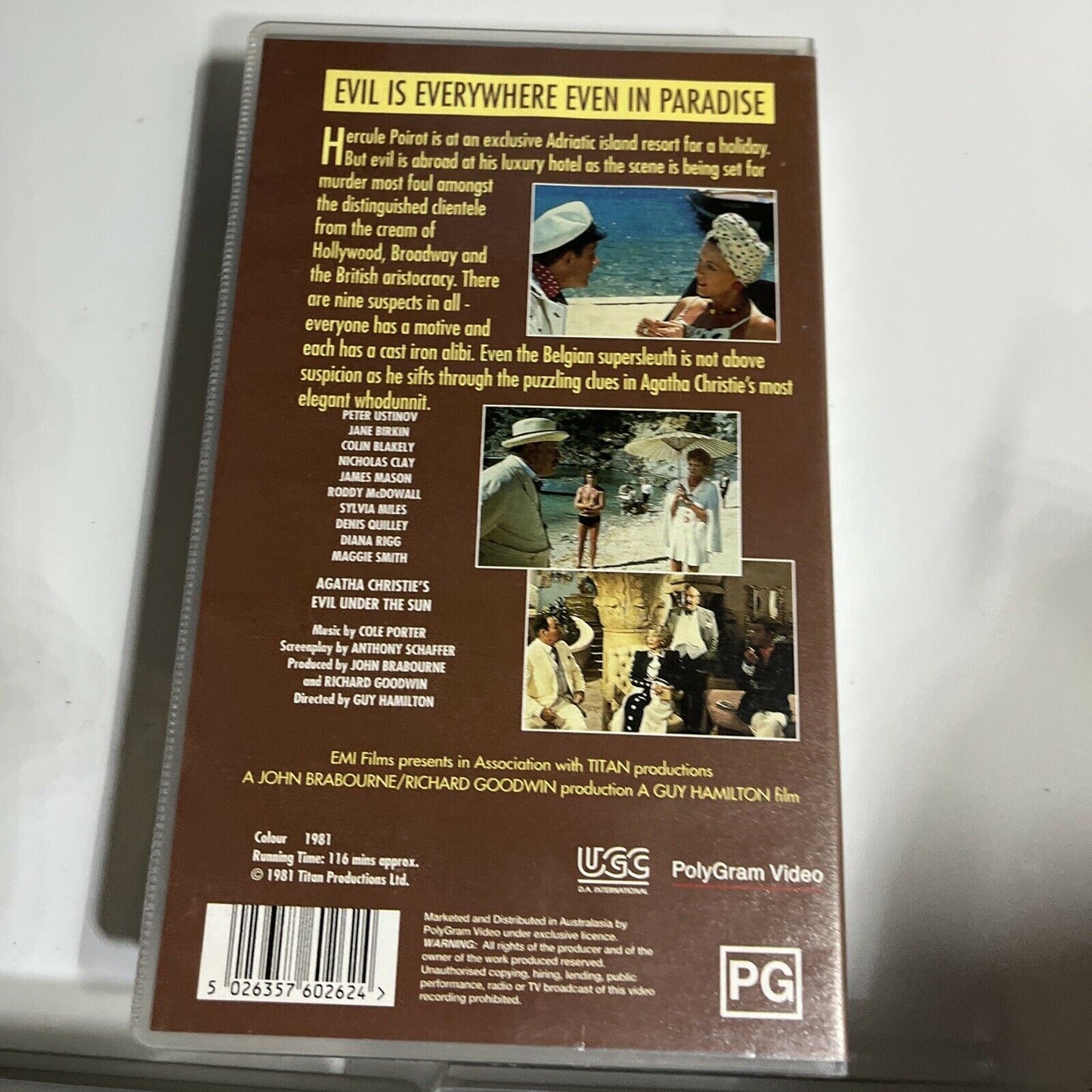 Agatha Christie VHS: Murder On The Orient Express, Evil Under Sun, Death On Nile