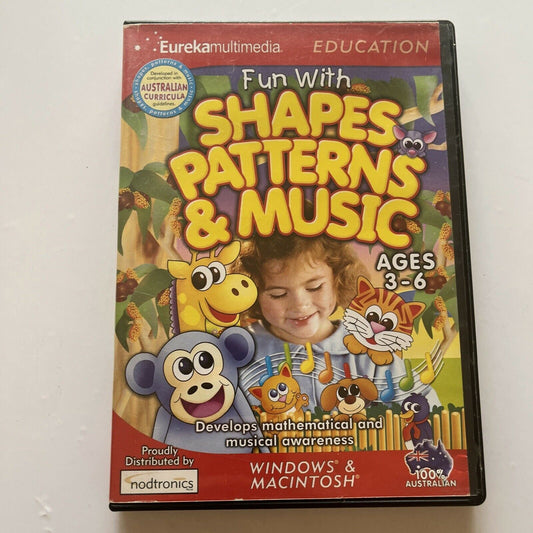 FUN with SHAPES PATTERNS & MUSIC Ages 3 - 6  Eureka PC/Mac CD-ROM Game