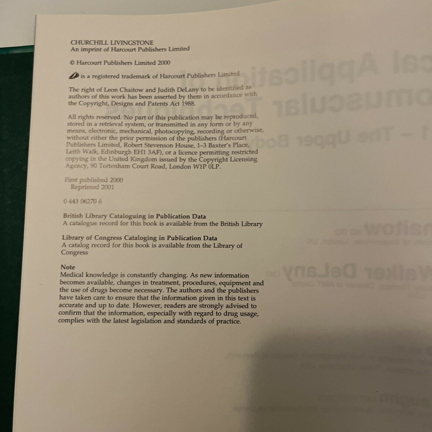 Clinical Application of Neuromuscular Techniques Volume 1 by Leon Chaitow,